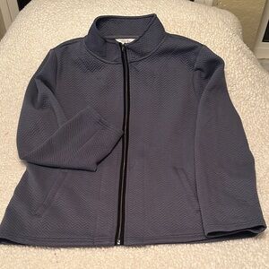 Coral Bay Quilted Zip-Front Quilt-like Jacket in a Smokey Navy shade